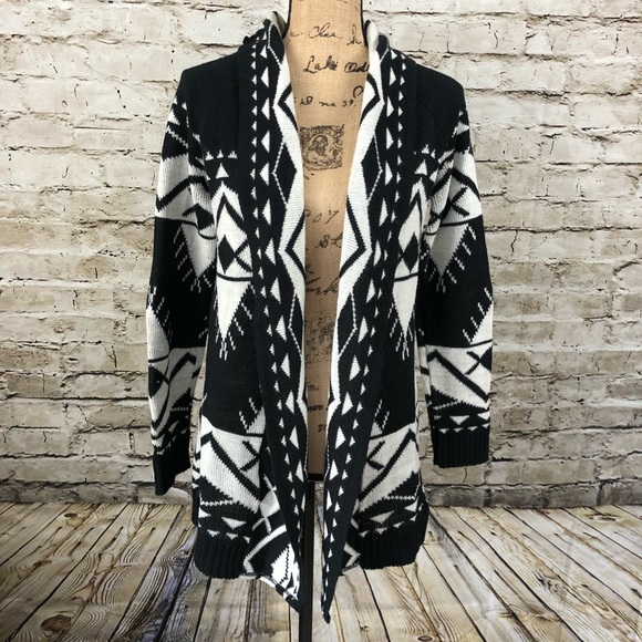 Say What? Sweaters - SAY WHAT? • Black & White Tribal Cardigan